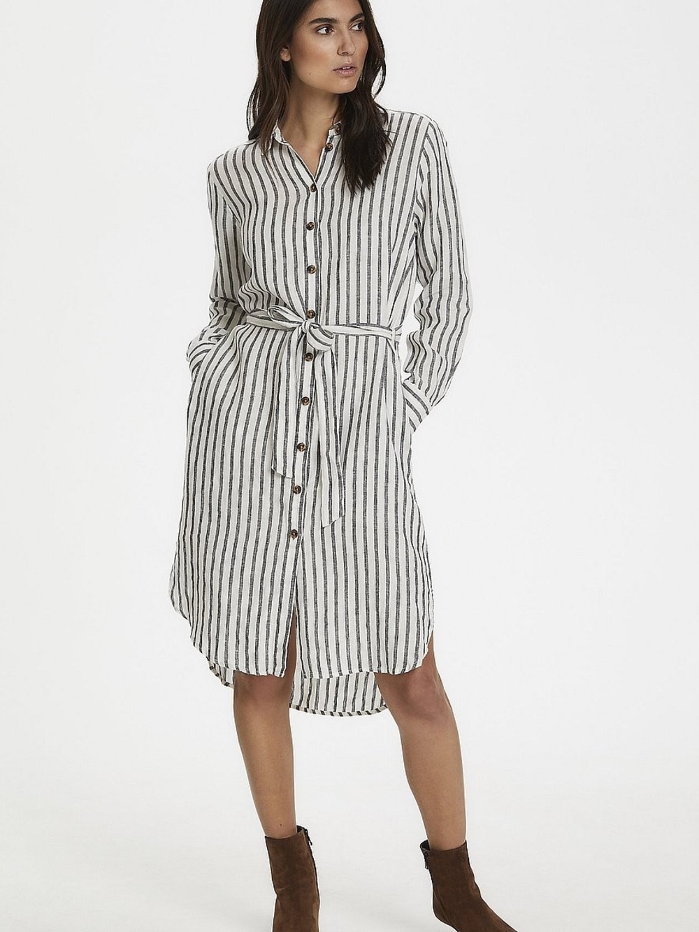 Part Two Linen Midi Dress Size 8